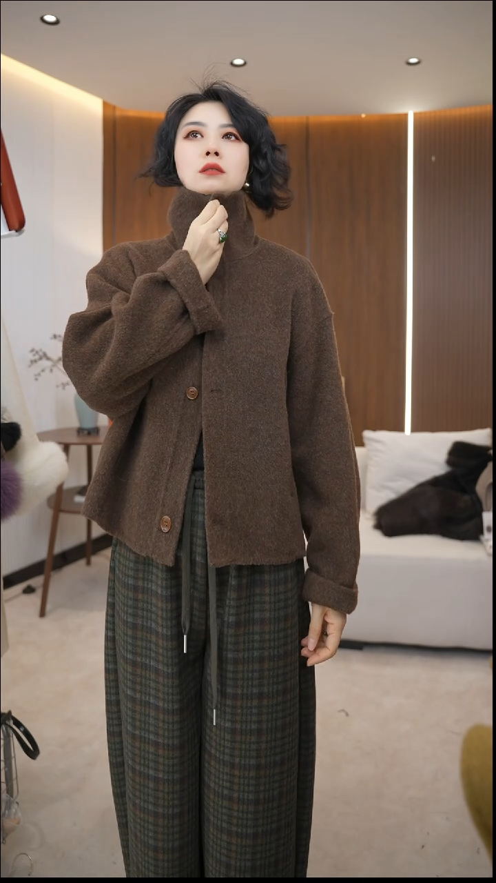 咖色花纱双面呢~~~~~~~~~~~~