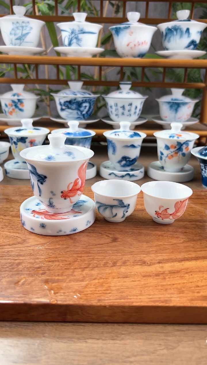 【闪购商品】全品红蓝锦鲤美人备+美人杯2个+小盖置