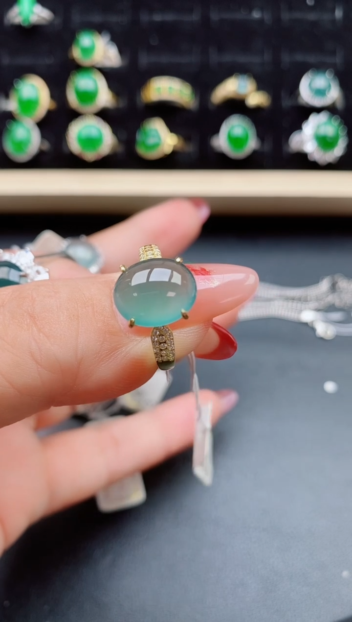 【闪购商品】翡翠戒指银S925镶嵌50805