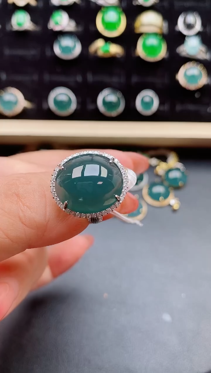 【闪购商品】翡翠戒指银S925镶嵌122121