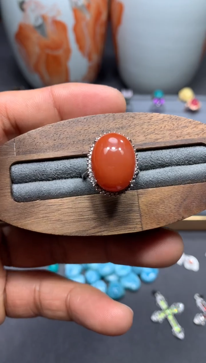 【闪购商品】南红玛瑙戒指未镶嵌W71（随机性发货只发一单）