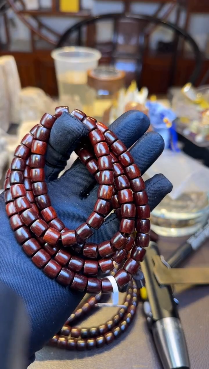 木小叶紫檀多圈直切9*8mm泥料多样性发其一