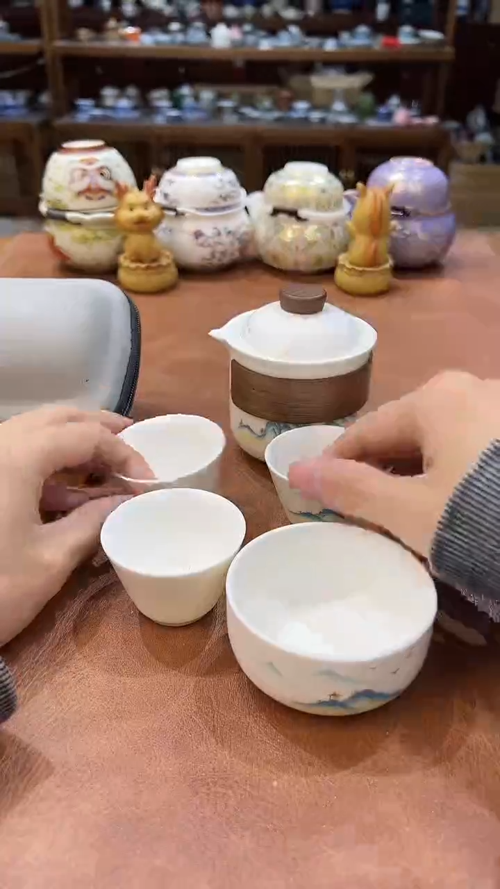 真的很便宜会开片的旅行茶具