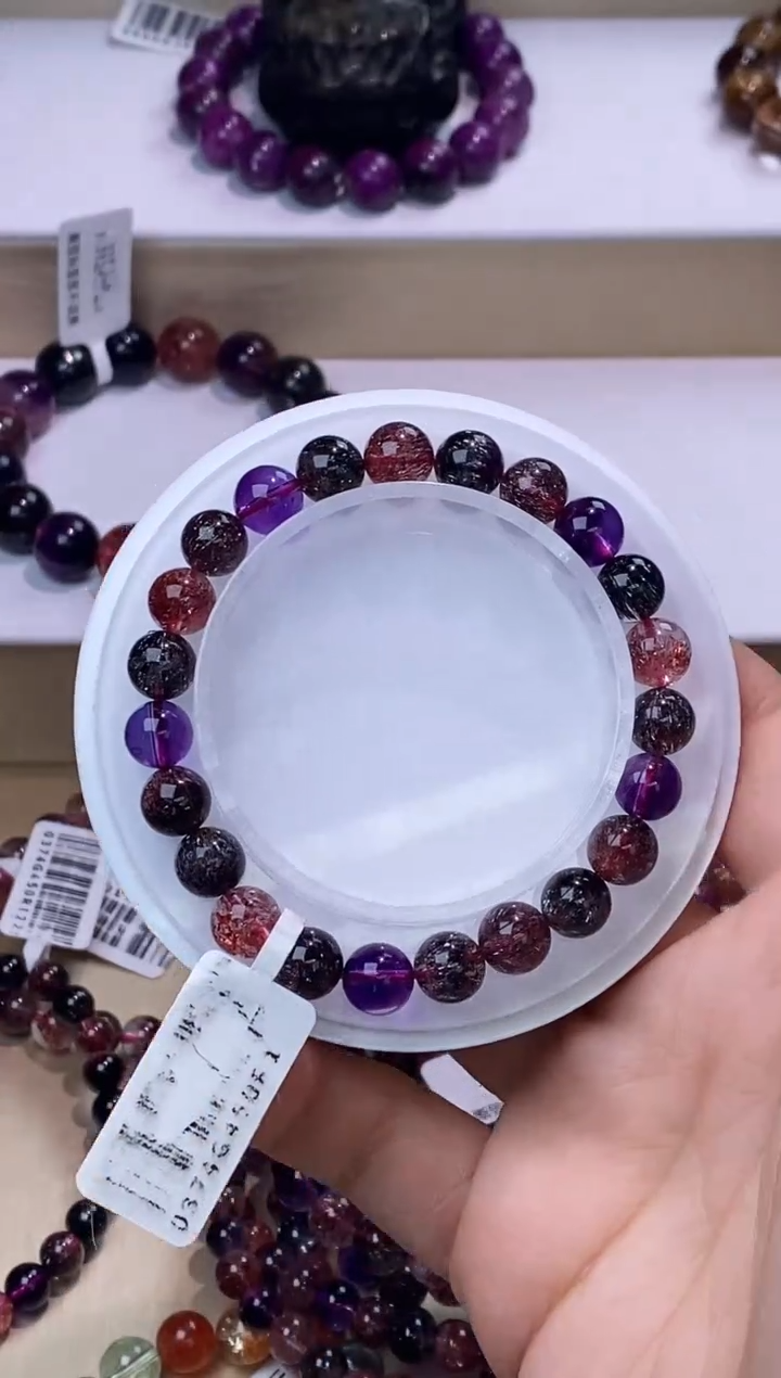 【闪购商品】水晶手链未镶嵌黑加仑超七单圈8m+