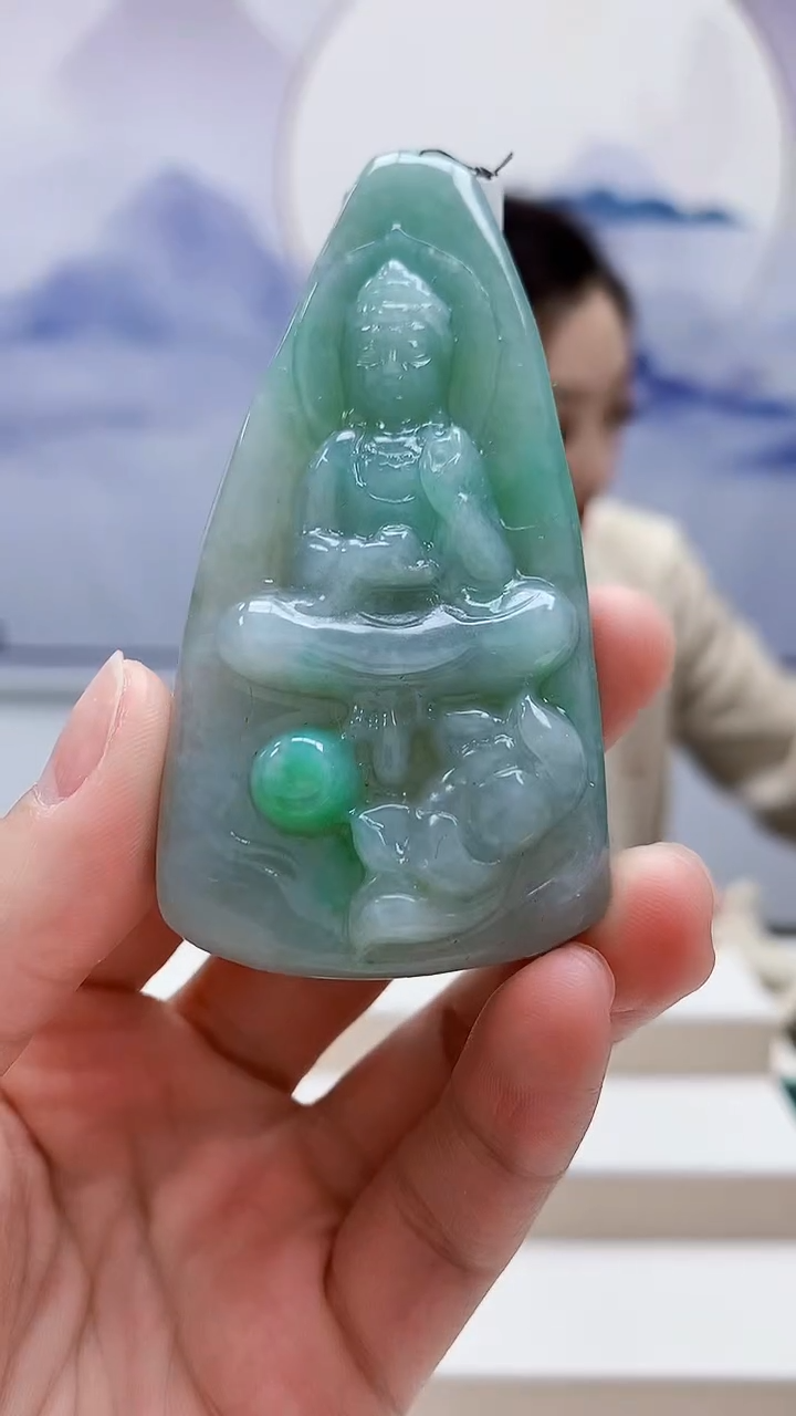 未镶嵌定制翡翠5160lr-毛货挂件25