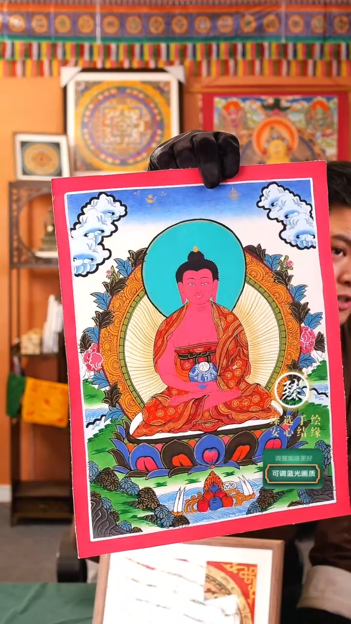 【闪购商品】卷轴画纯手绘阿弥桌摆38*27画芯