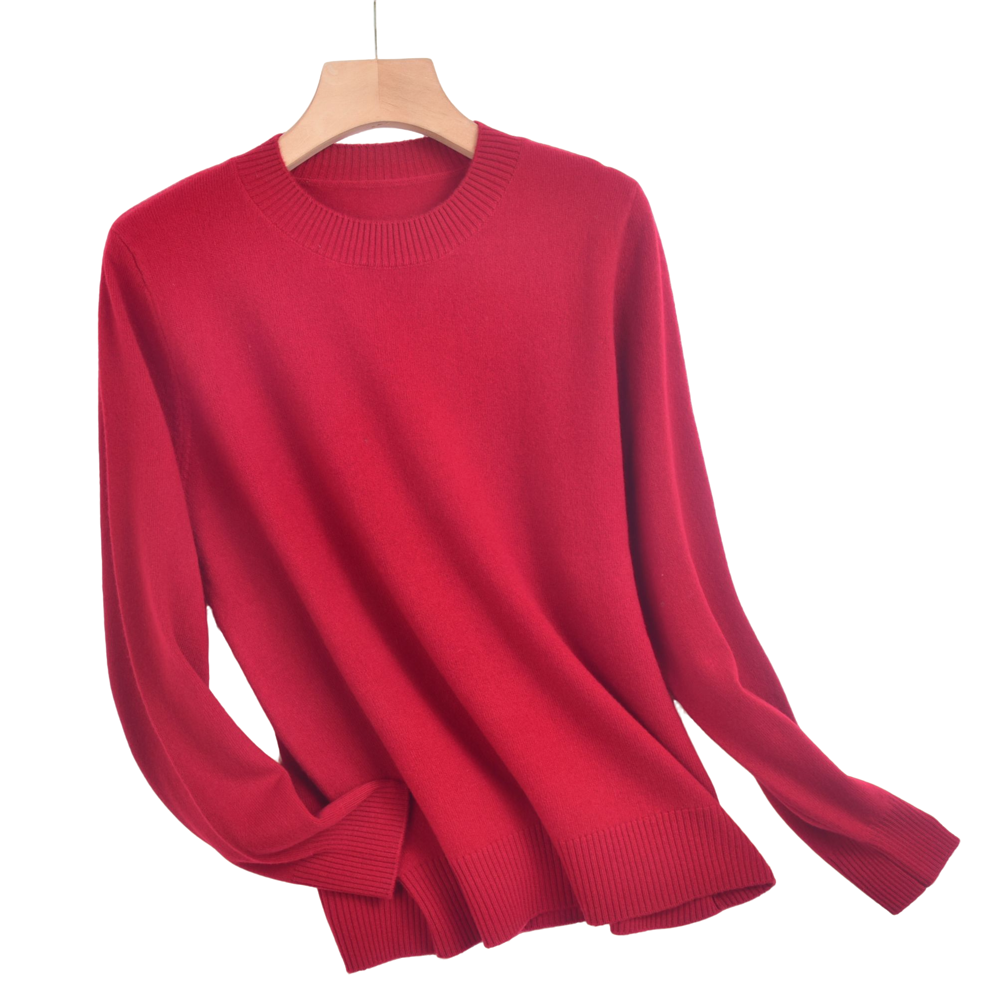 【百羊车】冬季百分百羊毛基础百搭宽松时尚纯色圆领套头打底衫-720