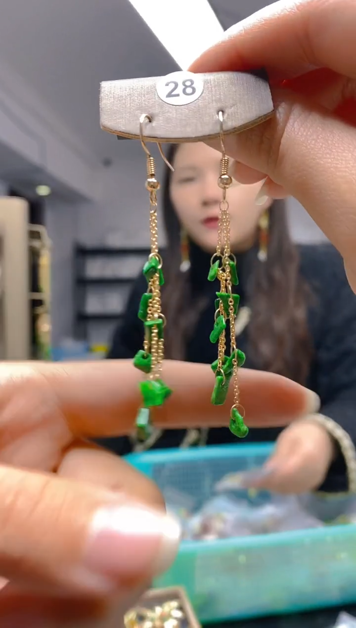 【闪购商品】翡翠耳饰合金0469翡翠耳钩