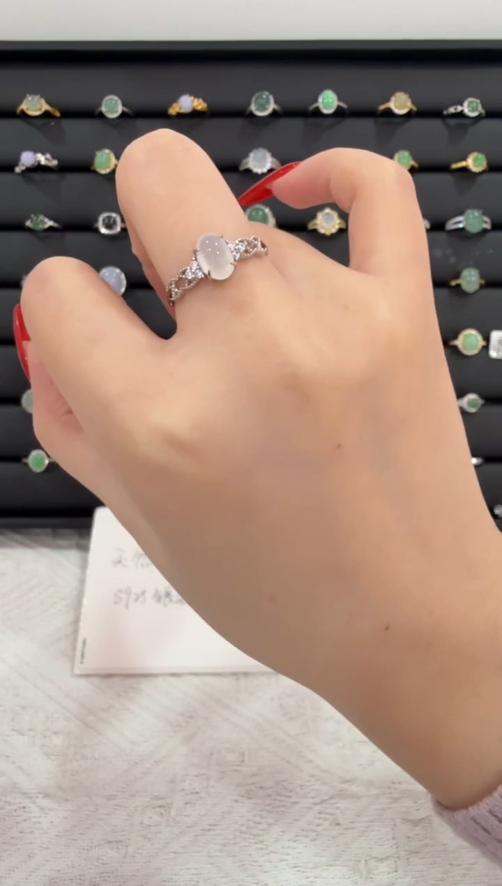 银S925镶嵌戒指翡翠017