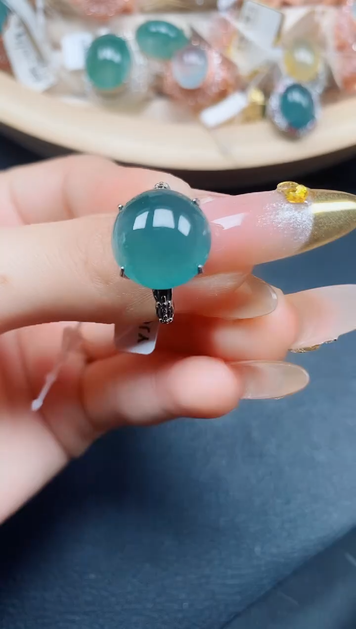 【闪购商品】翡翠戒指银S925镶嵌翡翠