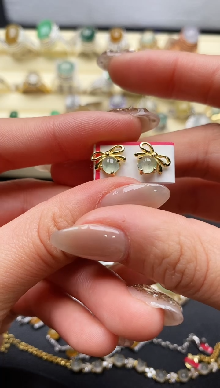 【闪购商品】翡翠戒指银S925镶嵌缅甸天然A货翡翠77   2-3