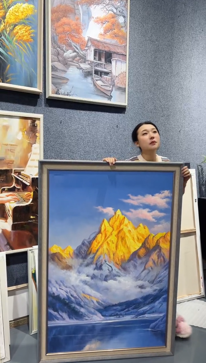 【闪购商品】油画72号 80*120 日照金山-手绘油画