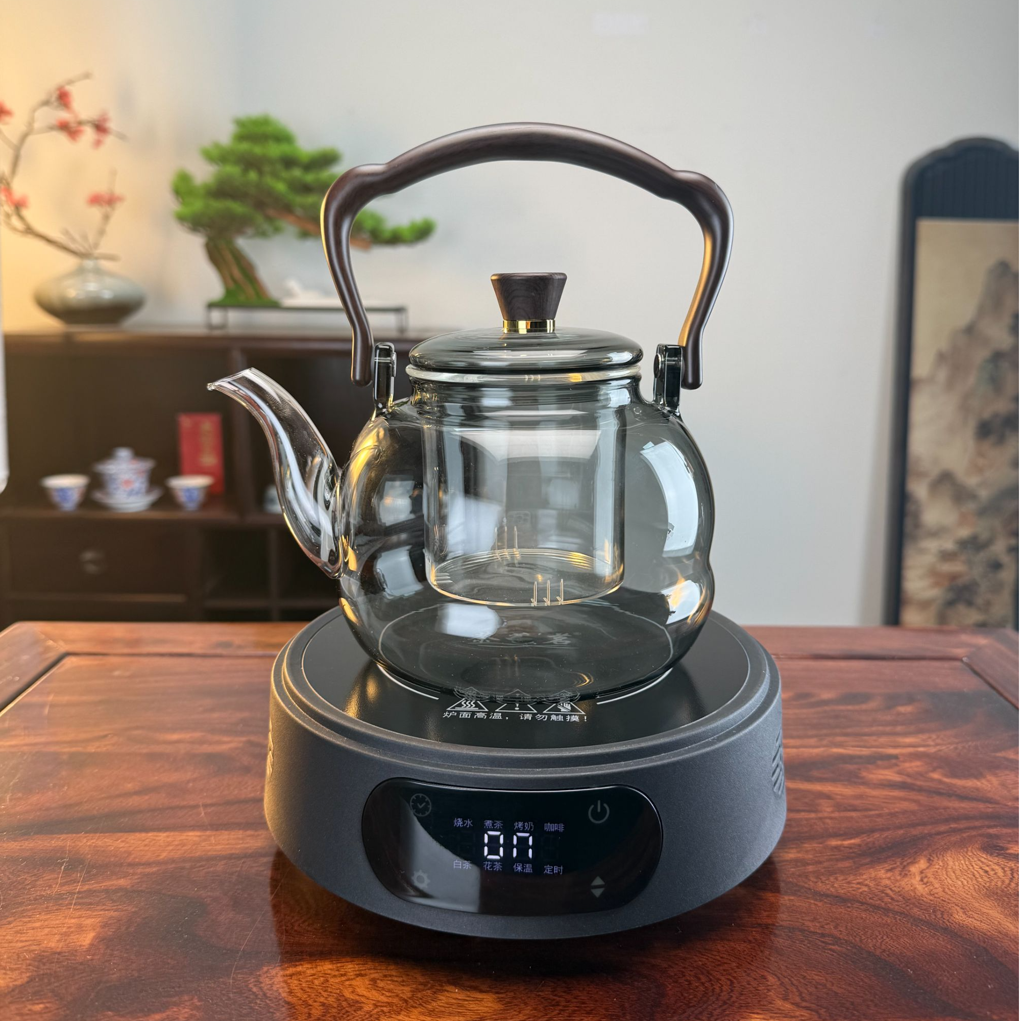 全新1500W智能电陶炉多功能煮茶器保温蒸茶煮茶花茶白茶