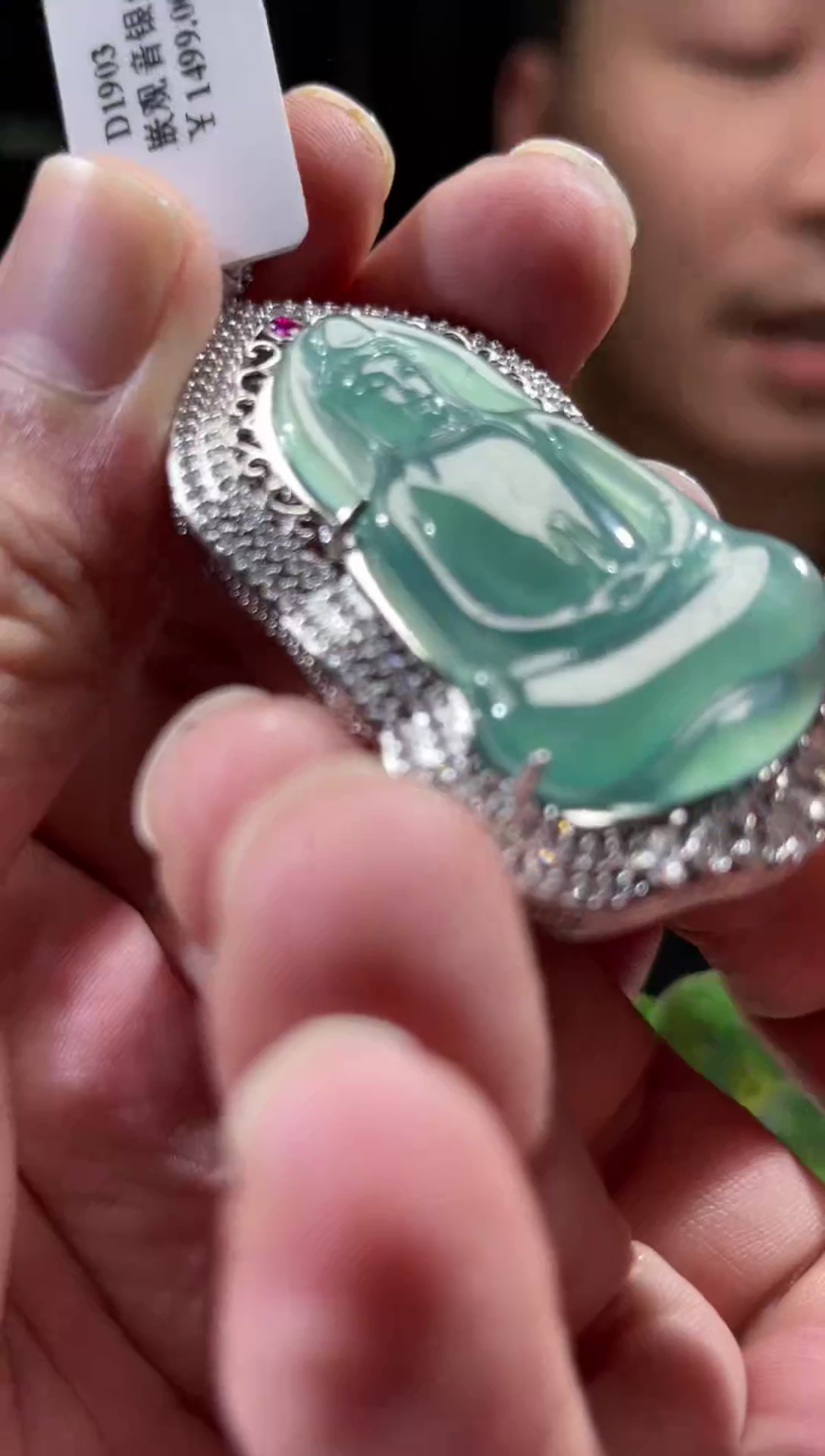 【闪购商品】翡翠颈饰银S925镶嵌天然翡翠（多样性发）观音