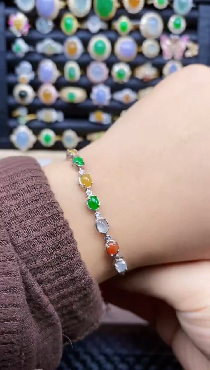 银S925镶嵌戒指翡翠386