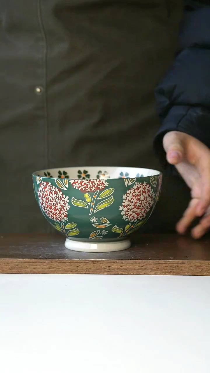 【闪购商品】陶瓷微瑕出法国绣球碗13.5cm@4-2@