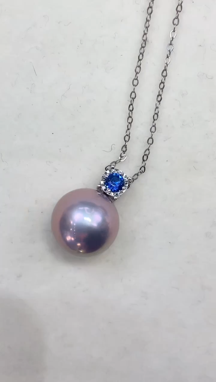 【闪购商品】淡水珍珠颈饰18K金镶嵌淡水紫珠