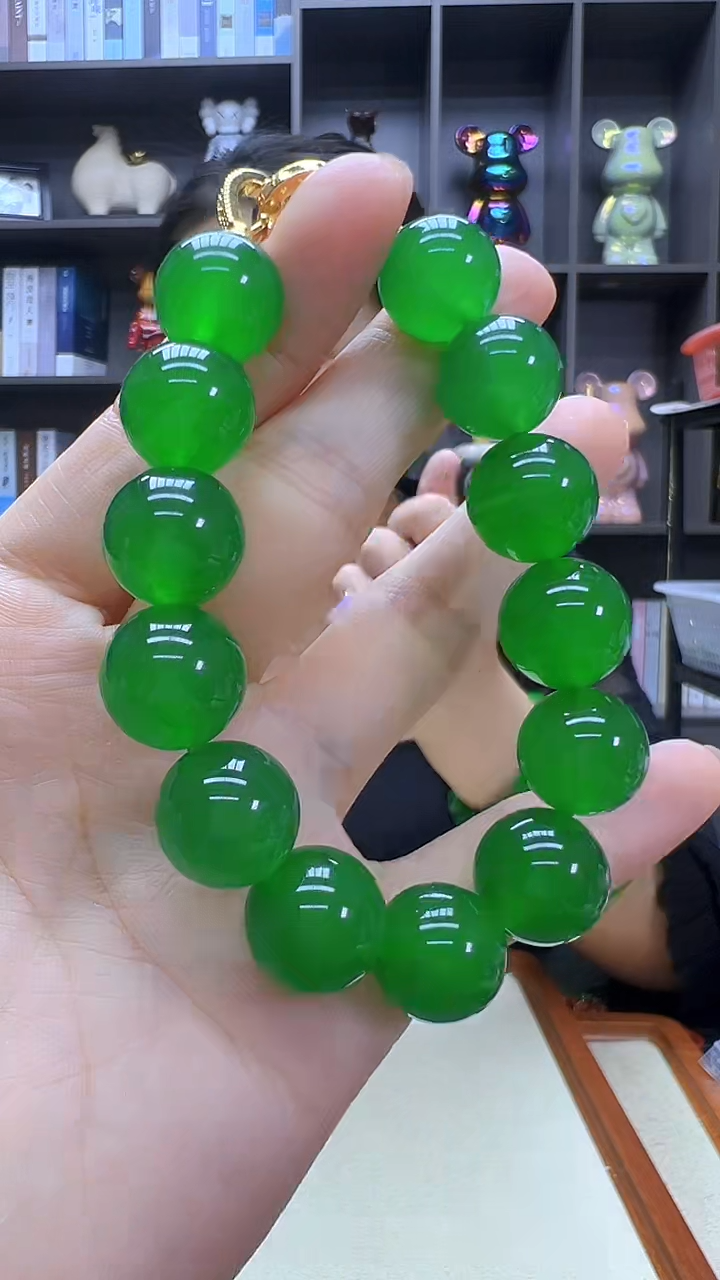 翡翠14K金镶嵌颈饰丹丹diy劲饰14mm手链