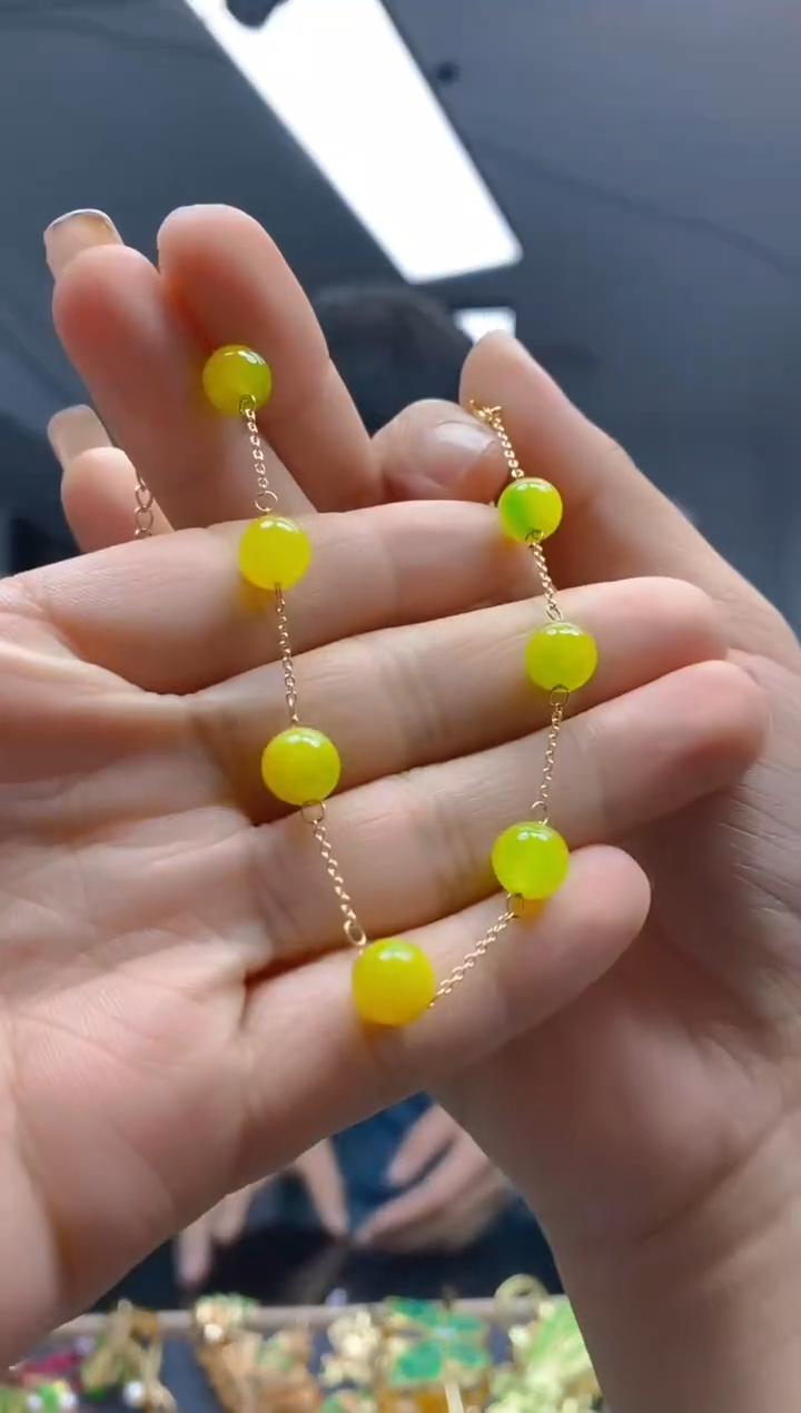 【闪购商品】翡翠耳饰合金090翡翠脚链