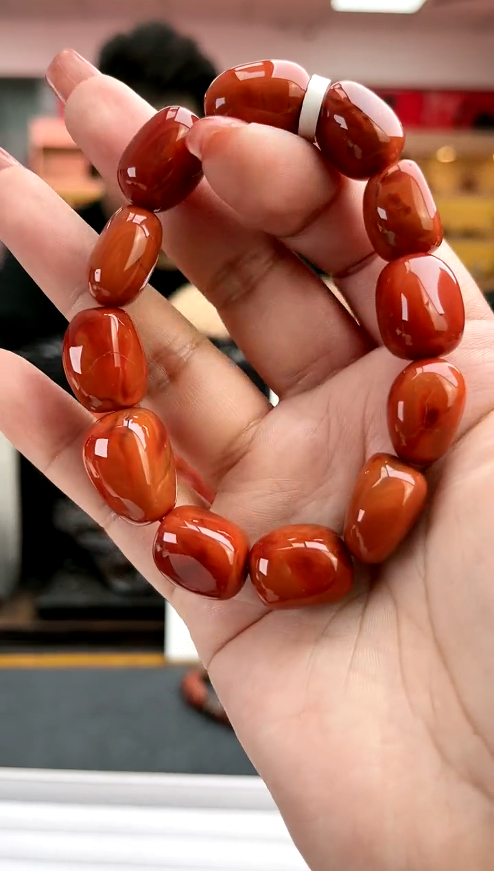 【闪购商品】南红玛瑙50g南红瓦西随型单圈（有裂）未镶嵌一件24