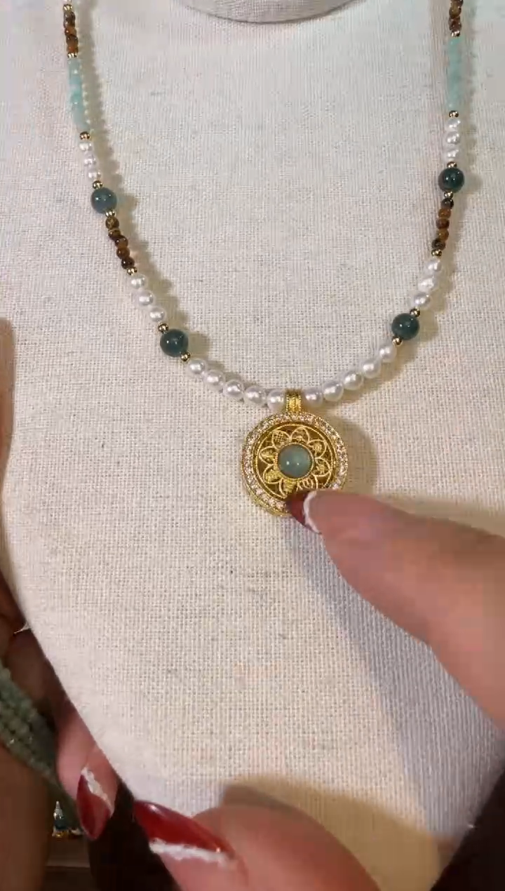 项链未镶嵌翡翠珍珠罗盘 030