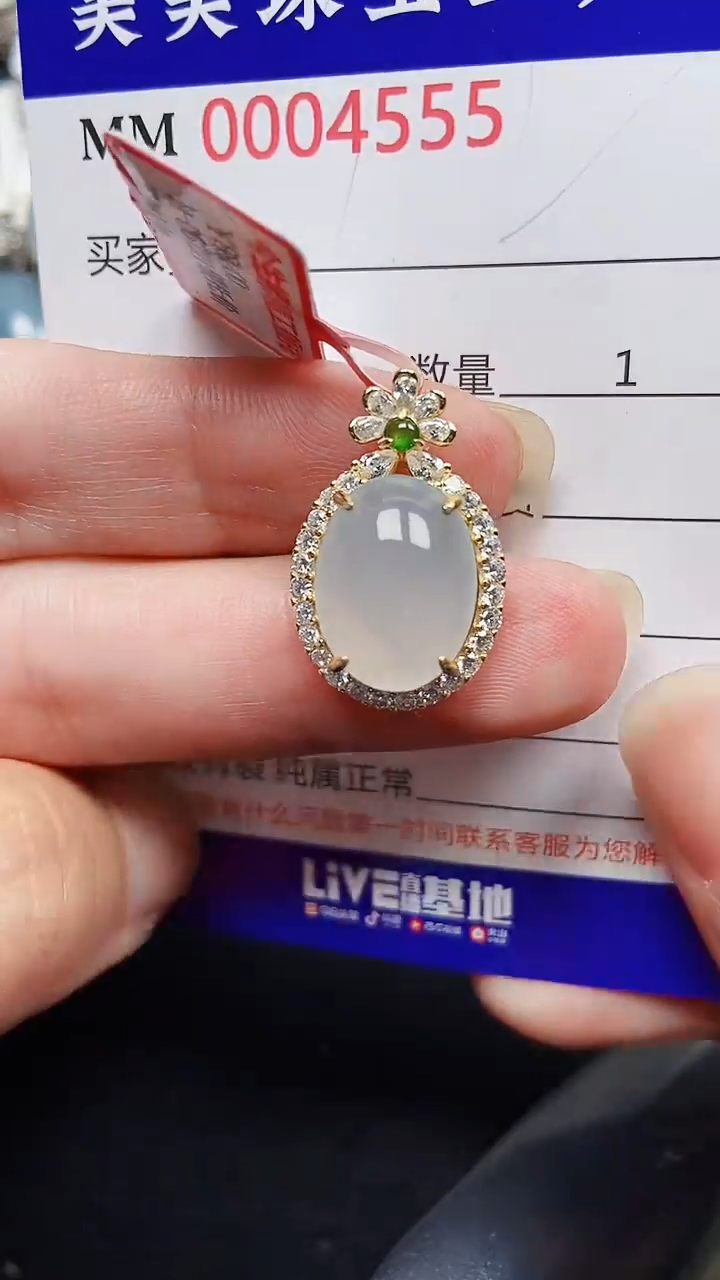 颈饰银S925镶嵌翡翠4555