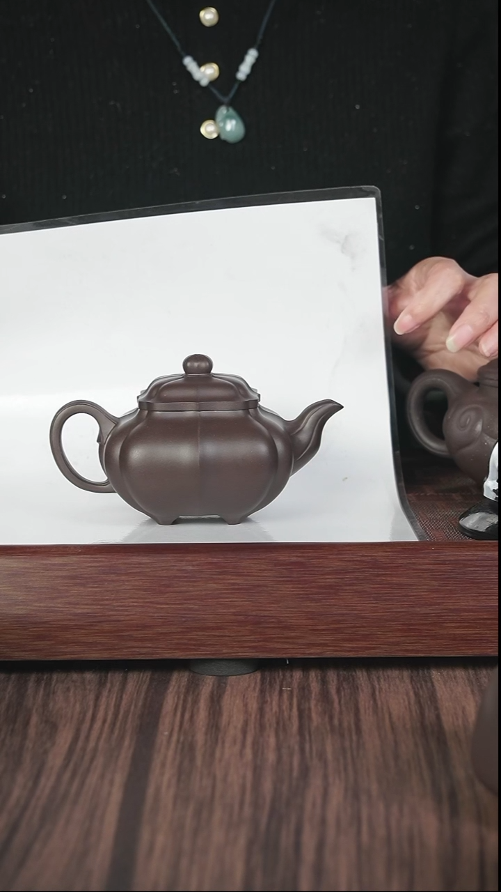 【闪购商品】紫砂茶壶筋纹  紫泥 四方传儒