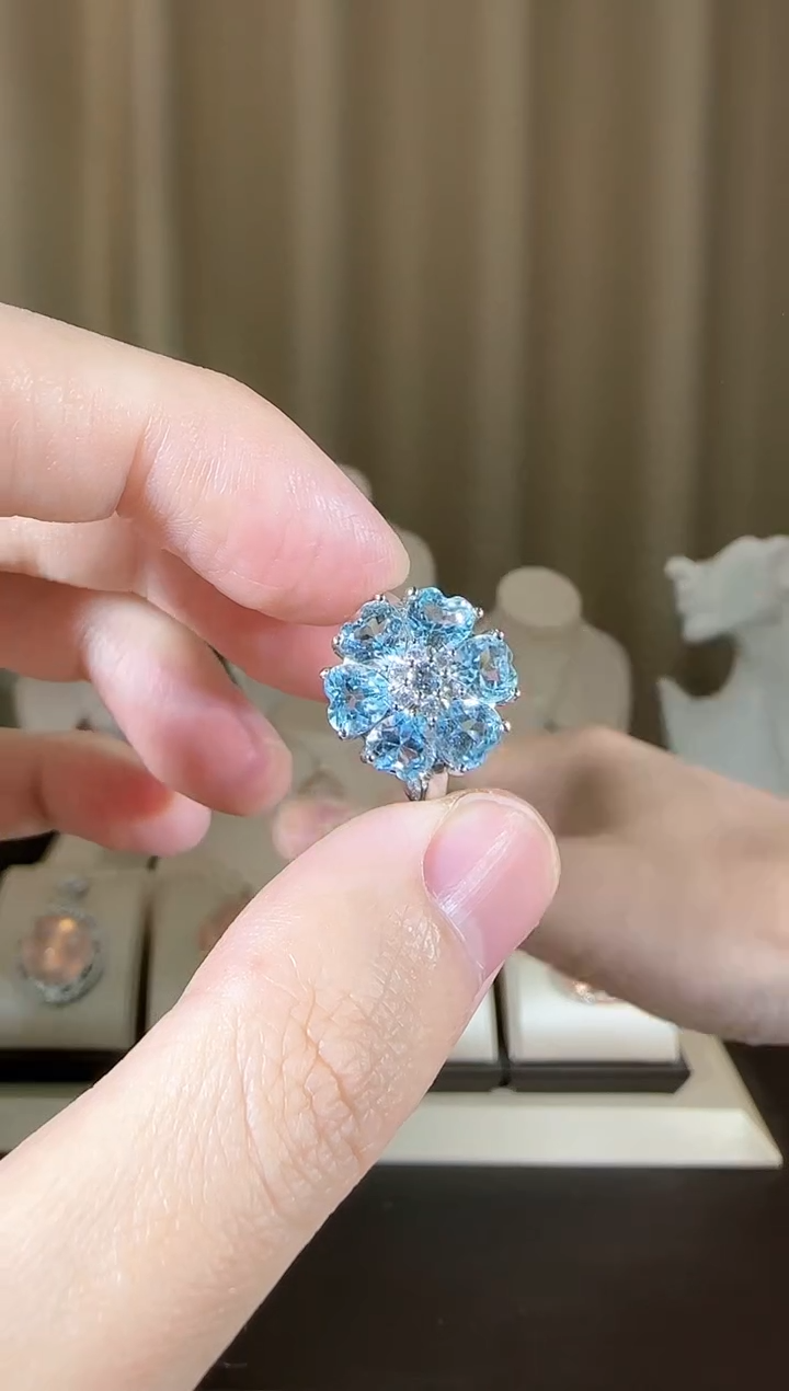 【闪购商品】托帕石戒指银S925镶嵌设计款