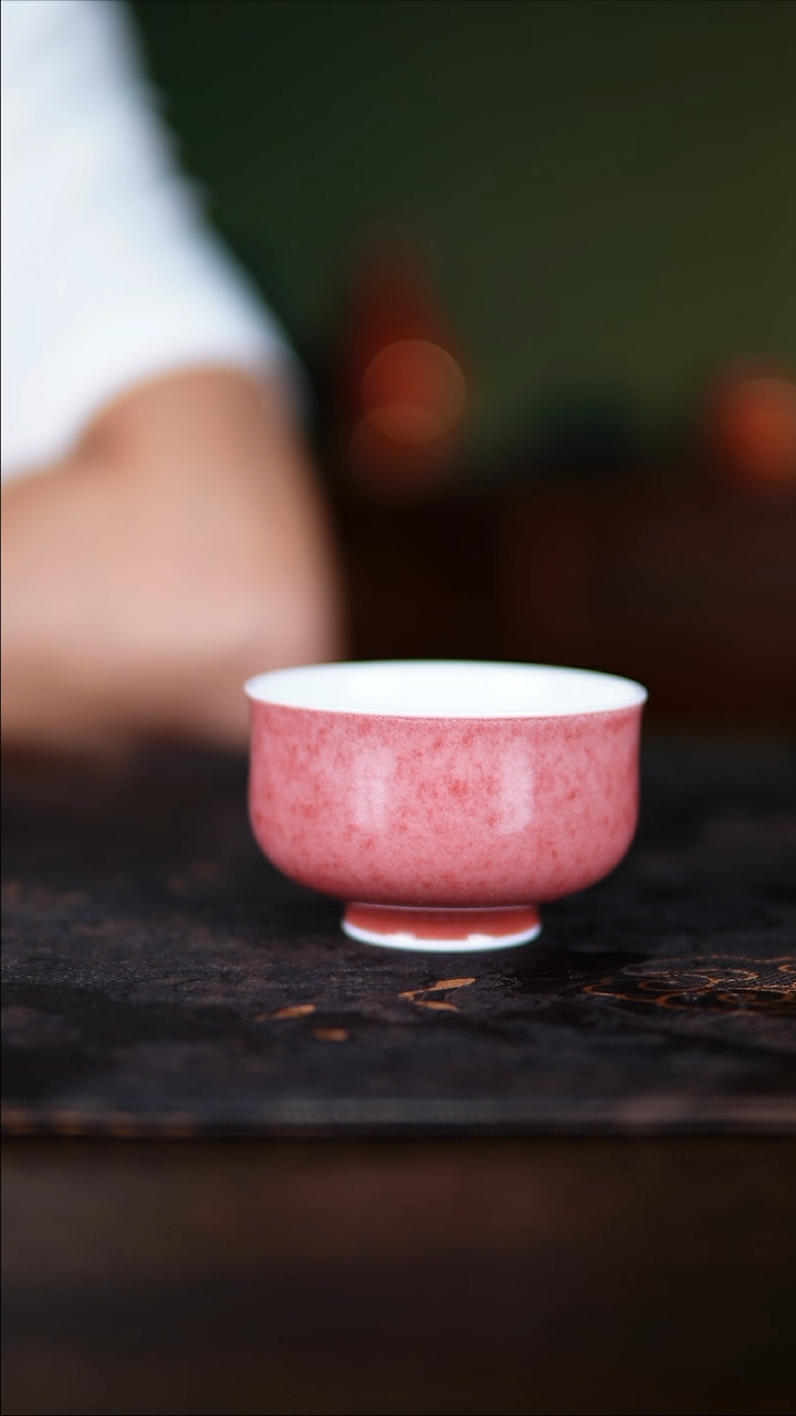 杯子景德镇 纯手工陶瓷豇豆红