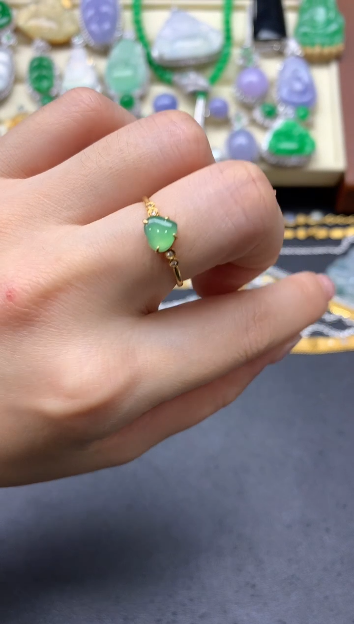 【闪购商品】翡翠戒指18K金镶嵌228-中国好珍宝
