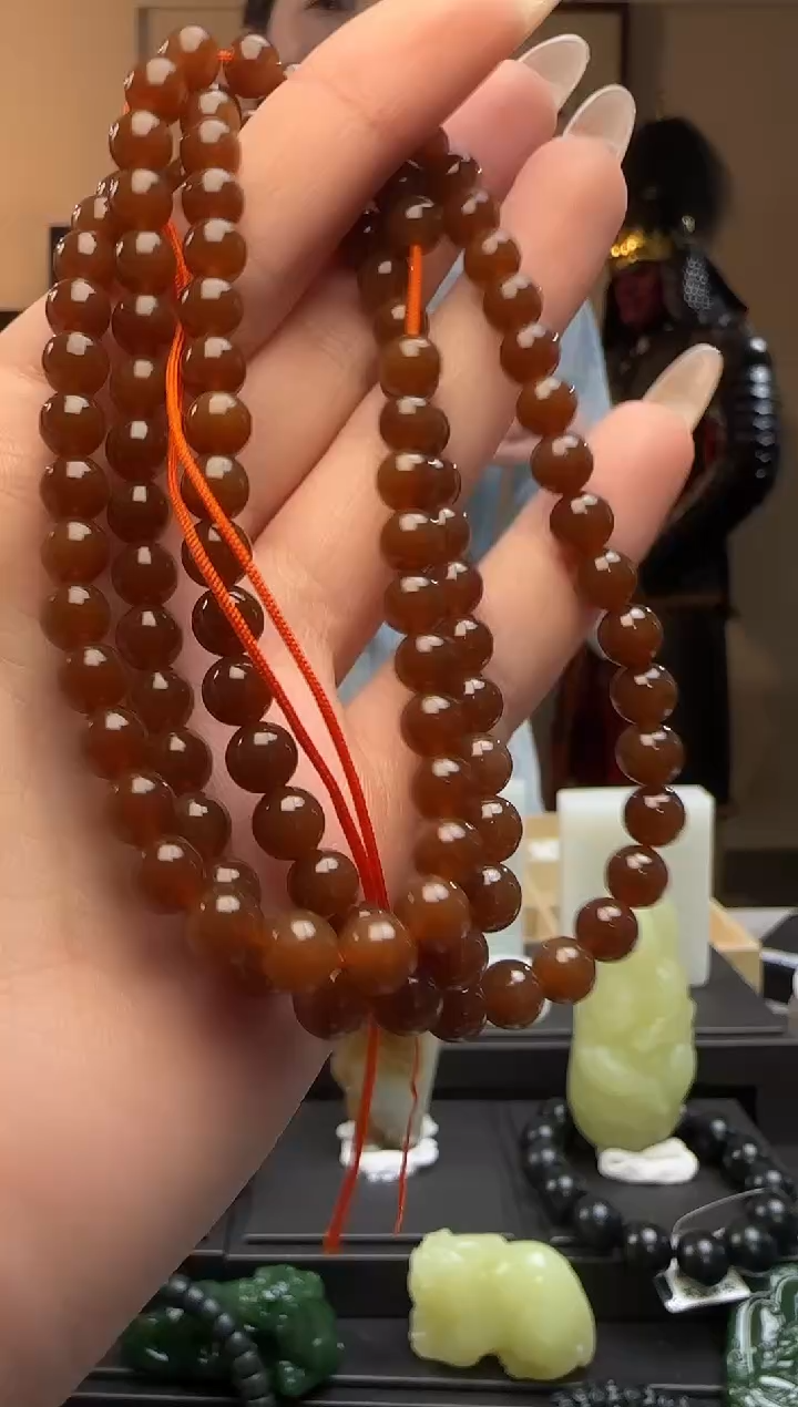 【闪购商品】和田玉糖圆珠未镶嵌长链