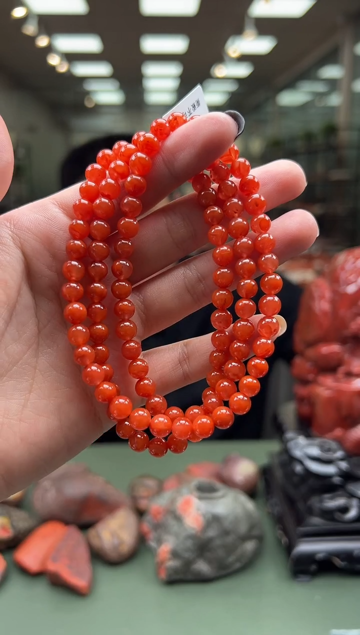 【闪购商品】南红玛瑙手链未镶嵌多圈手串一条约6mm+ 多样性发货
