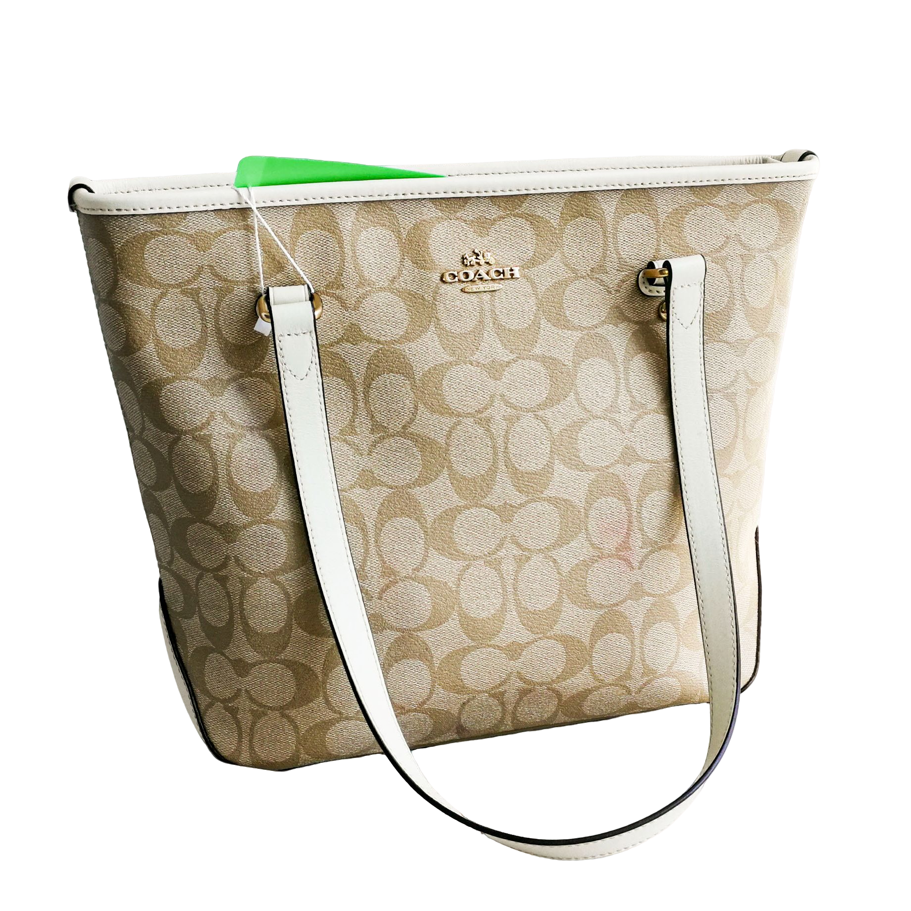 95新  coach 浅色老花单肩包 d052215