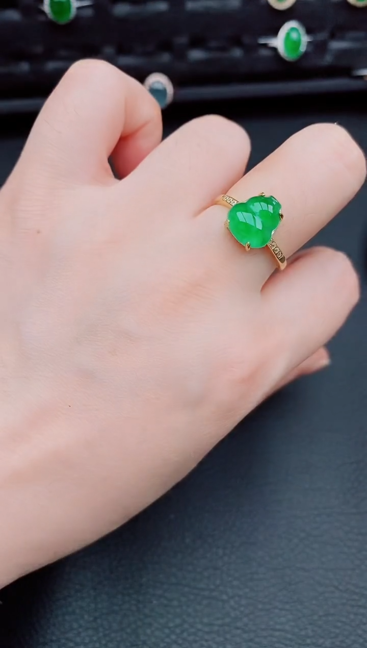 【闪购商品】翡翠戒指银S925镶嵌天然a货翡翠258