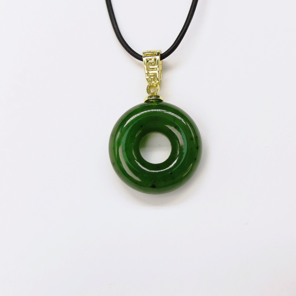 天然新疆和田玉圆环吊坠精美素款气质珠宝女款时尚古法纯手工Y500