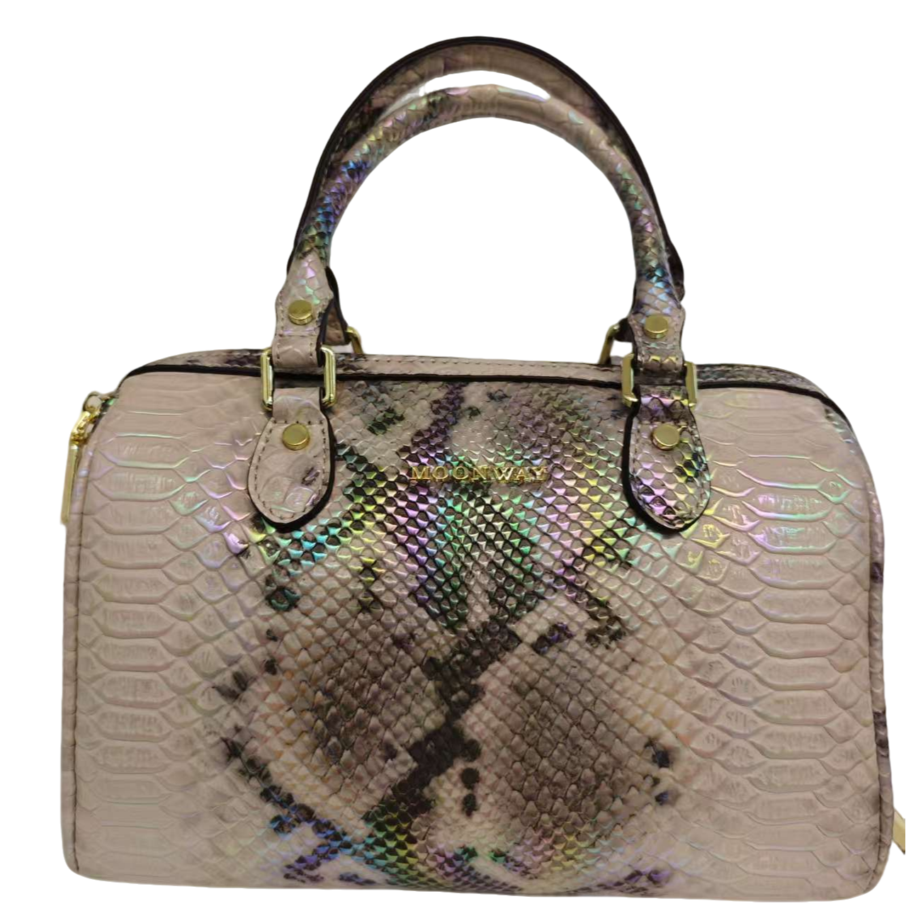 {晓婷专属}纯色单肩款拉链做旧便携款斜挎包鳄鱼纹波士顿枕头包