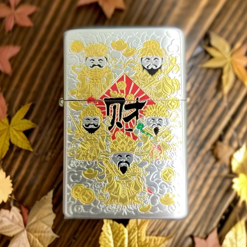 佐罗二代包银五财神煤油打火机