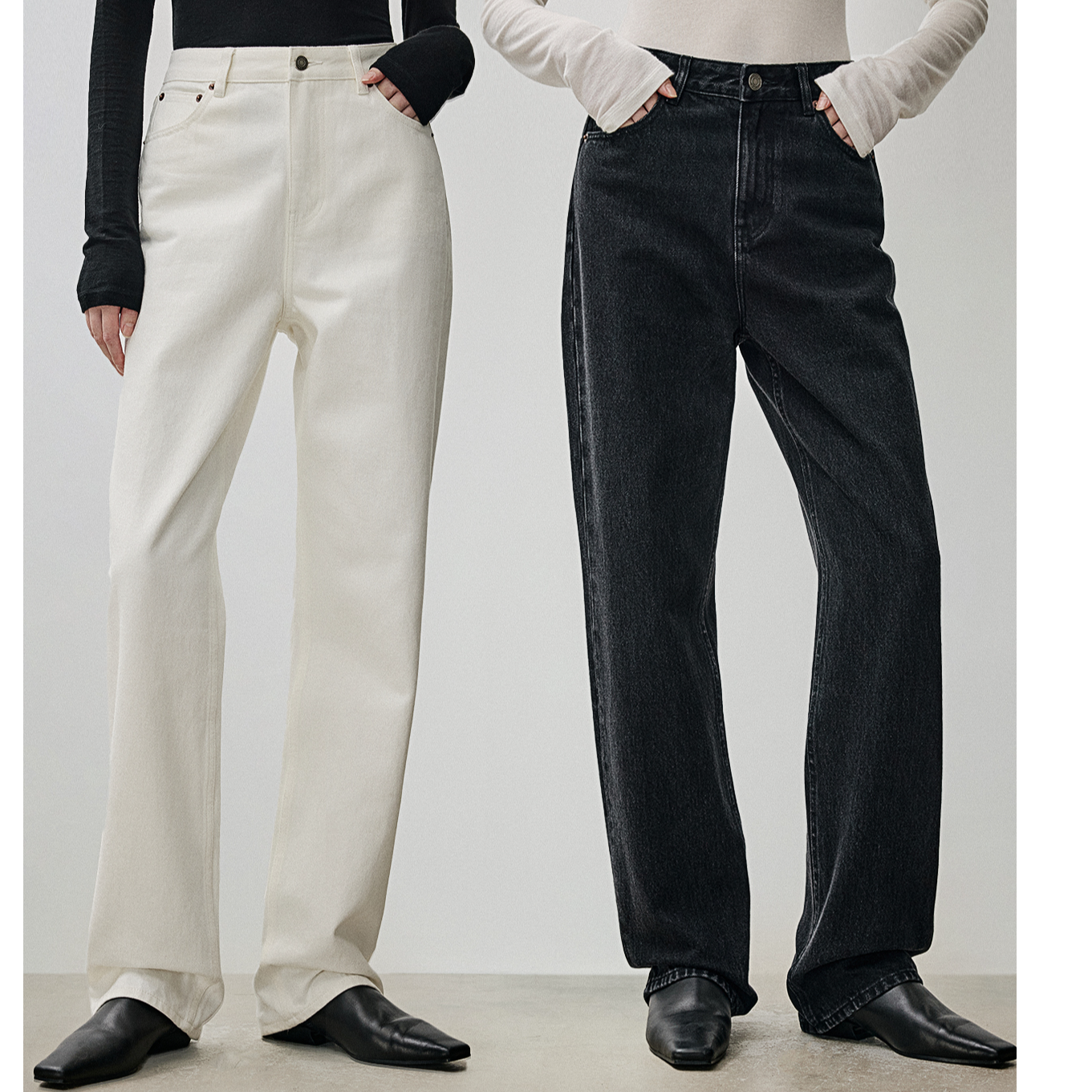 开间金标/秀场同款 日本冈山爱M仕原厂極简ROW筷子腿直筒牛仔裤