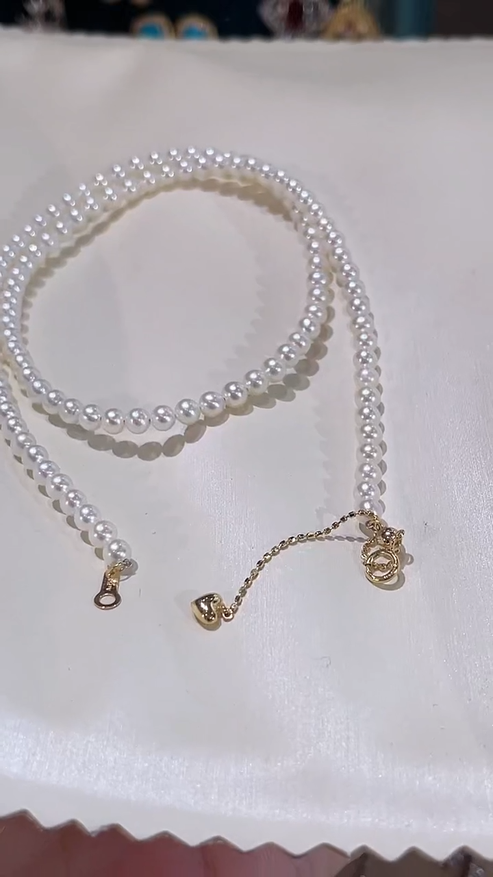 淡水珍珠18K金镶嵌颈饰项链