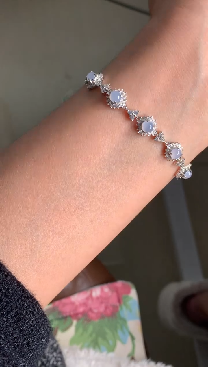 银S925镶嵌戒指翡翠手链