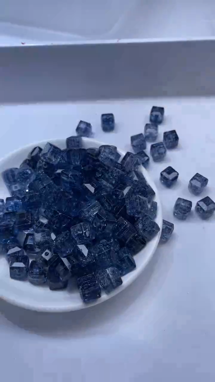 颈饰未镶嵌水晶W3329-伦敦蓝色碧玺方糖10mm*10颗
