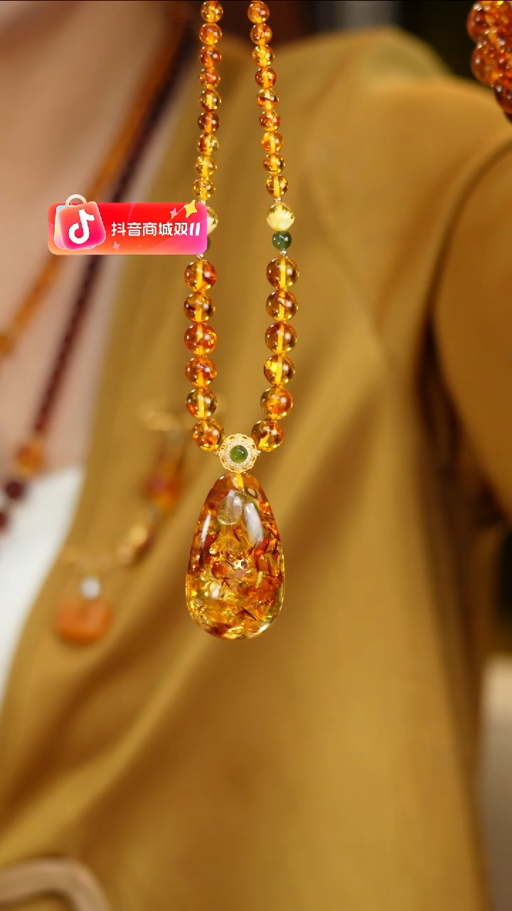 琥珀（花珀）项链未镶嵌福利