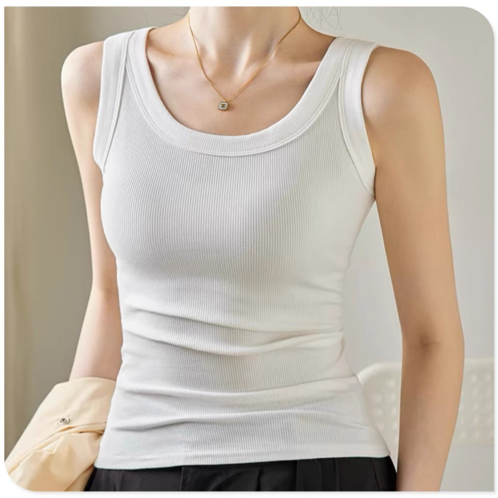 法式小吊带背心女夏装内搭打底纯色修身显瘦遮副乳纯棉无袖上衣女