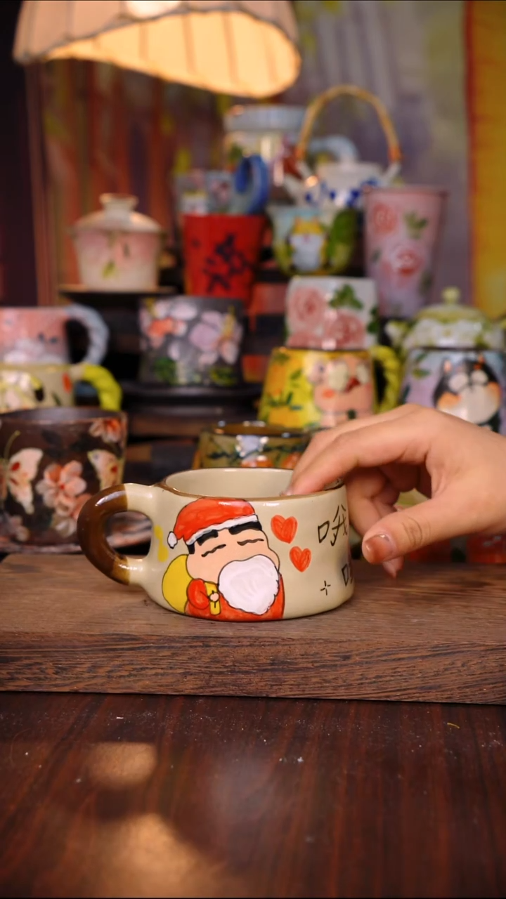 杯子陶泥垚手作 景德镇手工手绘陶瓷器物