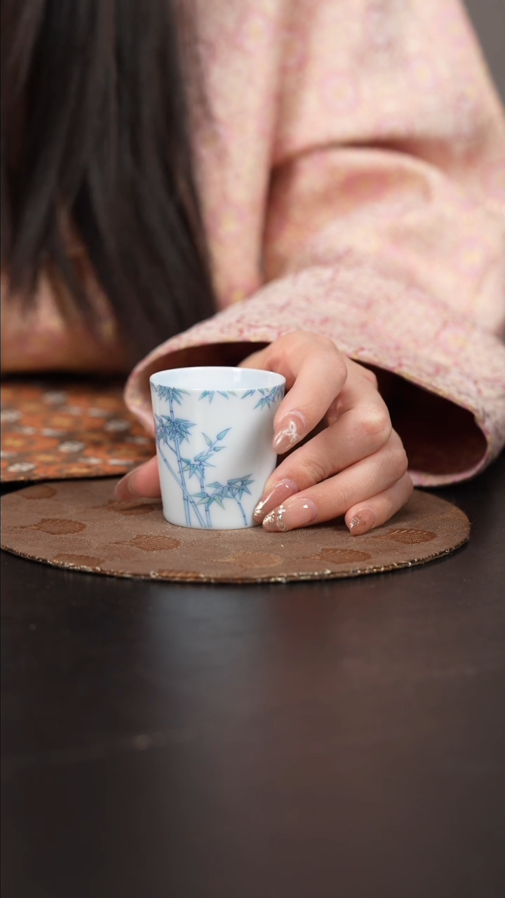 【闪购商品】杯问玉斗彩斗彩竹子