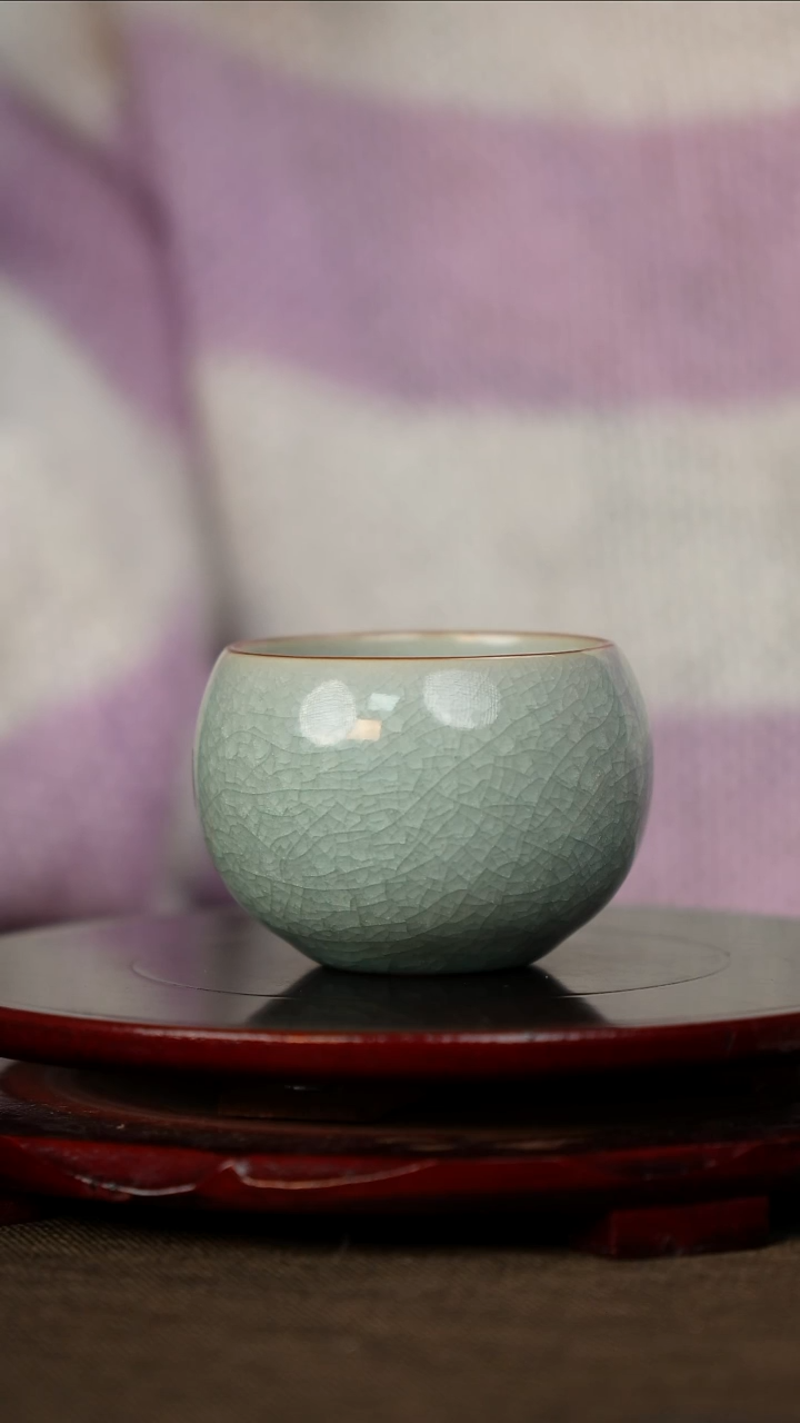 全品 鱼鳞冰花纹 禅定杯 樊立大师 