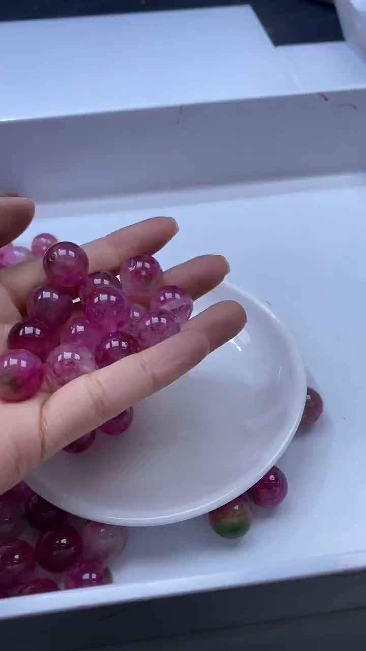 颈饰未镶嵌水晶W3014西瓜碧玺14mm*3颗