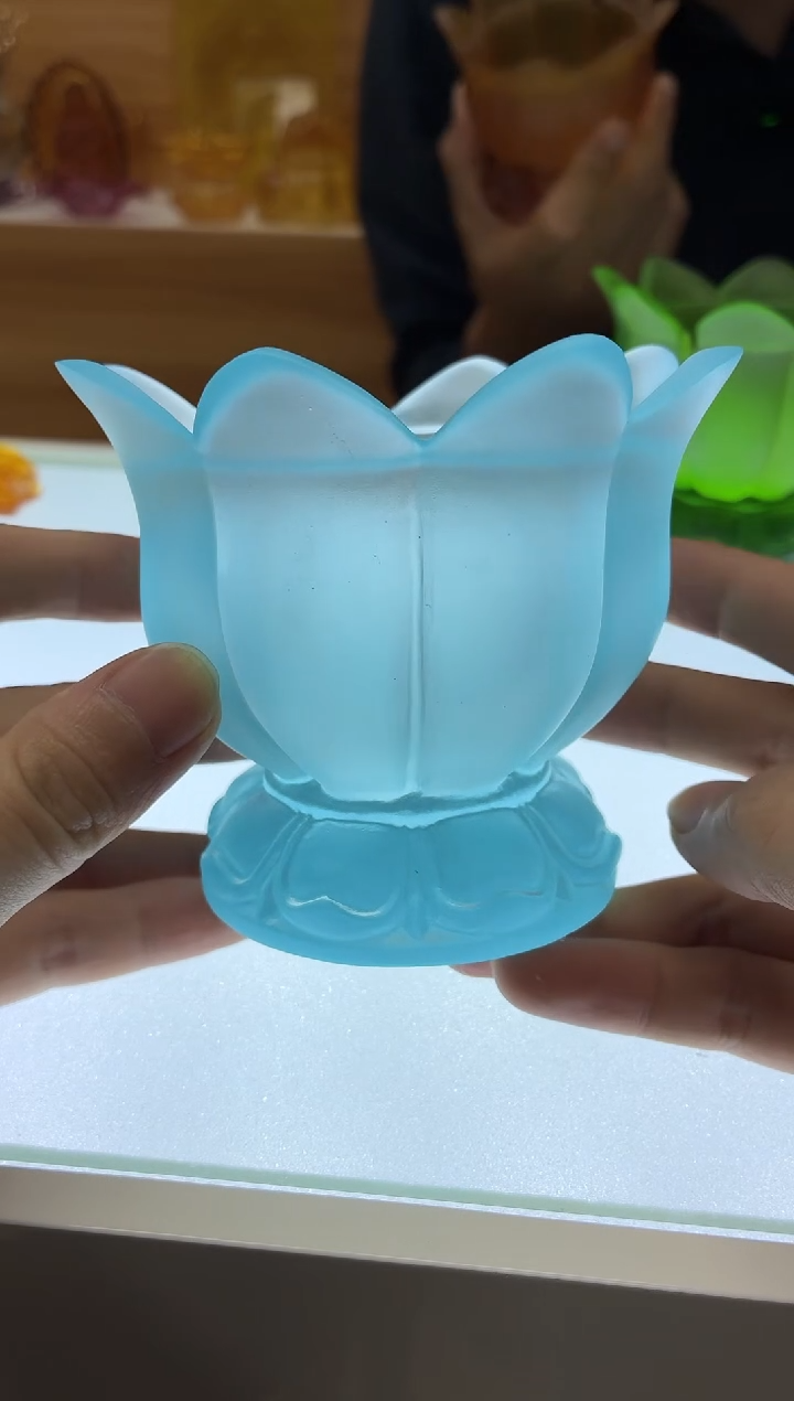 琉璃手工艺品古法琉璃苏油灯清蓝色