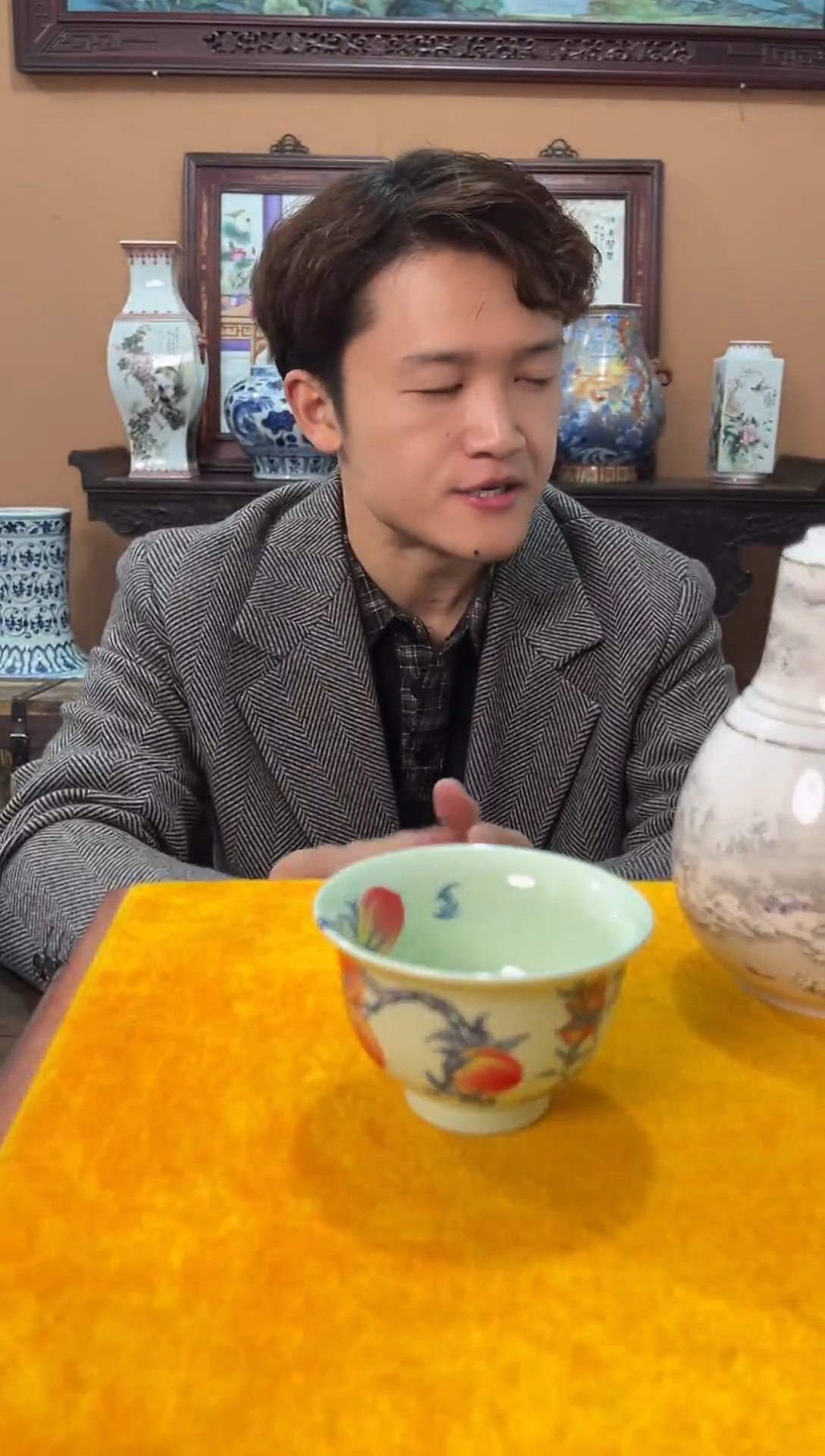 杯珐琅彩福寿延年压手杯