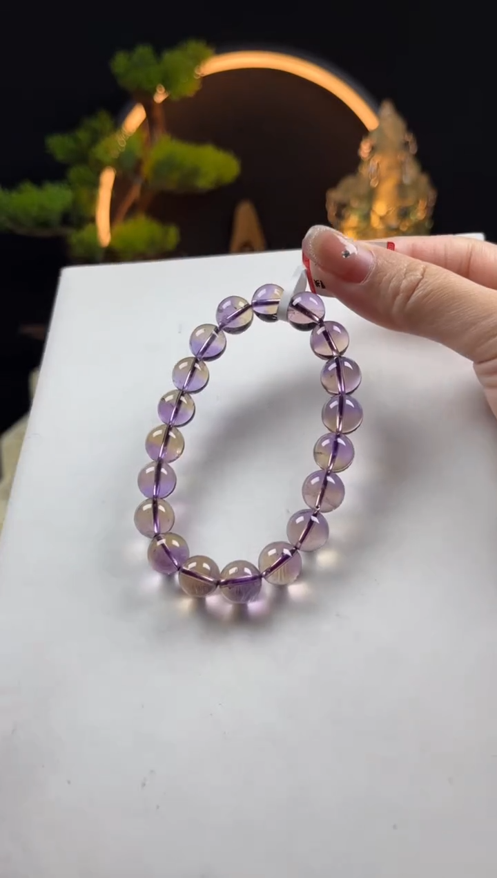 【闪购商品】水晶手链未镶嵌天然紫黄晶圆珠手串10mm